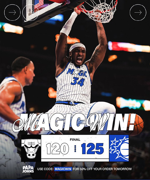 魔术125-120力克公牛取3连胜,贝恩37+6,小瓦格纳25+6