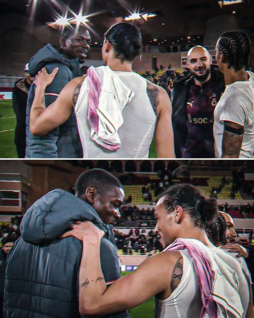 欧冠重逢！博格<a href=/zuqiu/barcelona/ target=_blank class=infotextkey>巴萨</a>内场边寒暄，曼市德比旧将再聚首