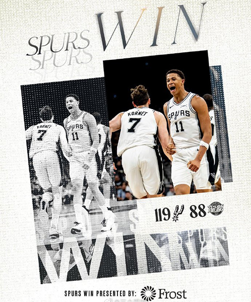 NBA季前赛-马刺大胜广州龙狮 文班9+10+7 奥拉迪波20分 陈国豪13+3