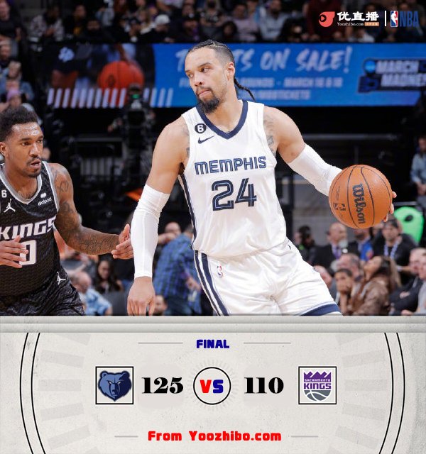 <a href=/lanqiu/grizzlies/ target=_blank class=infotextkey>灰熊</a>123-110战胜<a href=/lanqiu/kings/ target=_blank class=infotextkey>国王</a> 莫兰特22+5+6 贝恩31+6 <a href=/star/lanqiu/124.html target=_blank class=infotextkey>穆雷</a>18+7